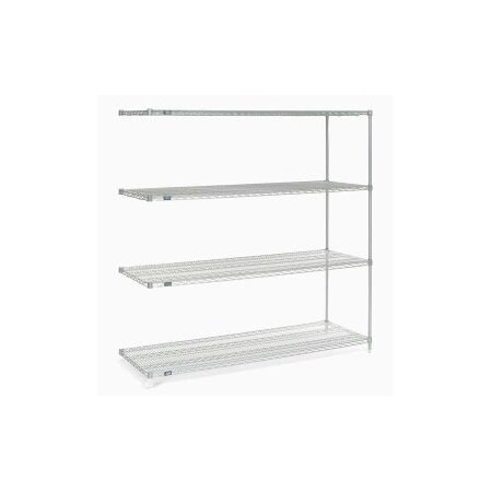 Nexel    Stainless Steel Wire Shelving Add-On Unit - 5 Tier - 72W X 18D X 74H